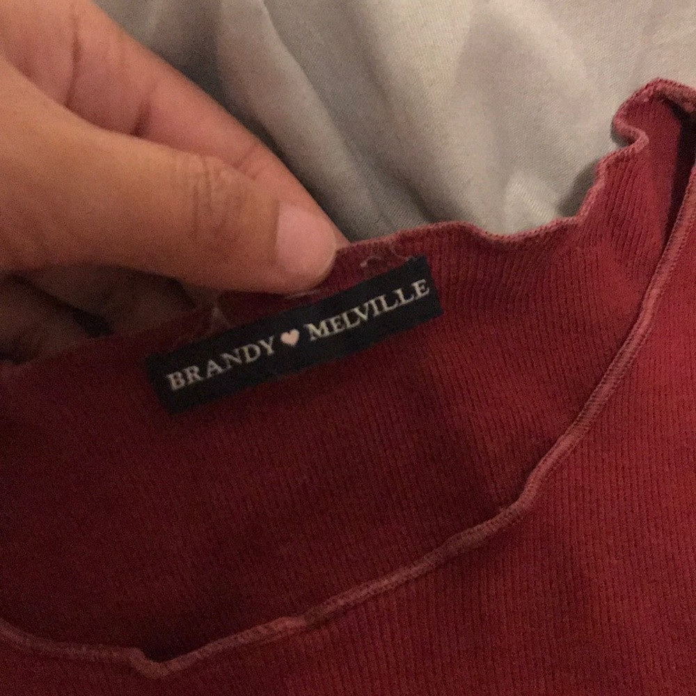 BRANDY MELVILLE RED RUFFLE TOP - Picture 2 of 2
